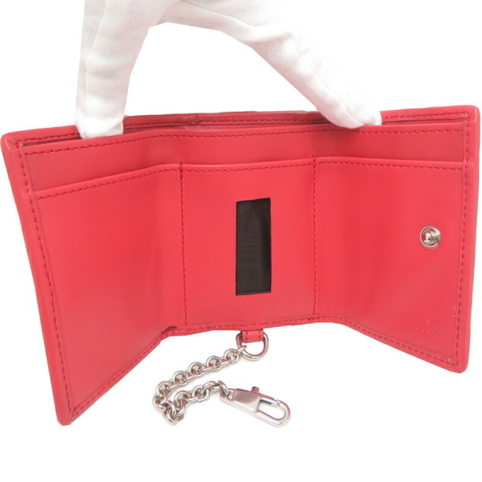 Gucci GG Supreme Mini Wallet, Women's Tri-fold 256442, Beige Leather