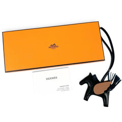HERMES Rodeo Pegasus PM, Agneau Milo Swift leather, Noir (black), Gold, Blue Nuit (yellow) charm, W stamp, Made in France, Women's, with box — Like New