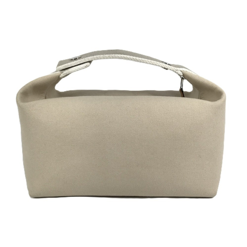 HERMES Brid a Black GM Bag, Pouch, Vanity Bag with H Logo, Cotton Handbag, Men's/Women's, Beige — Like New