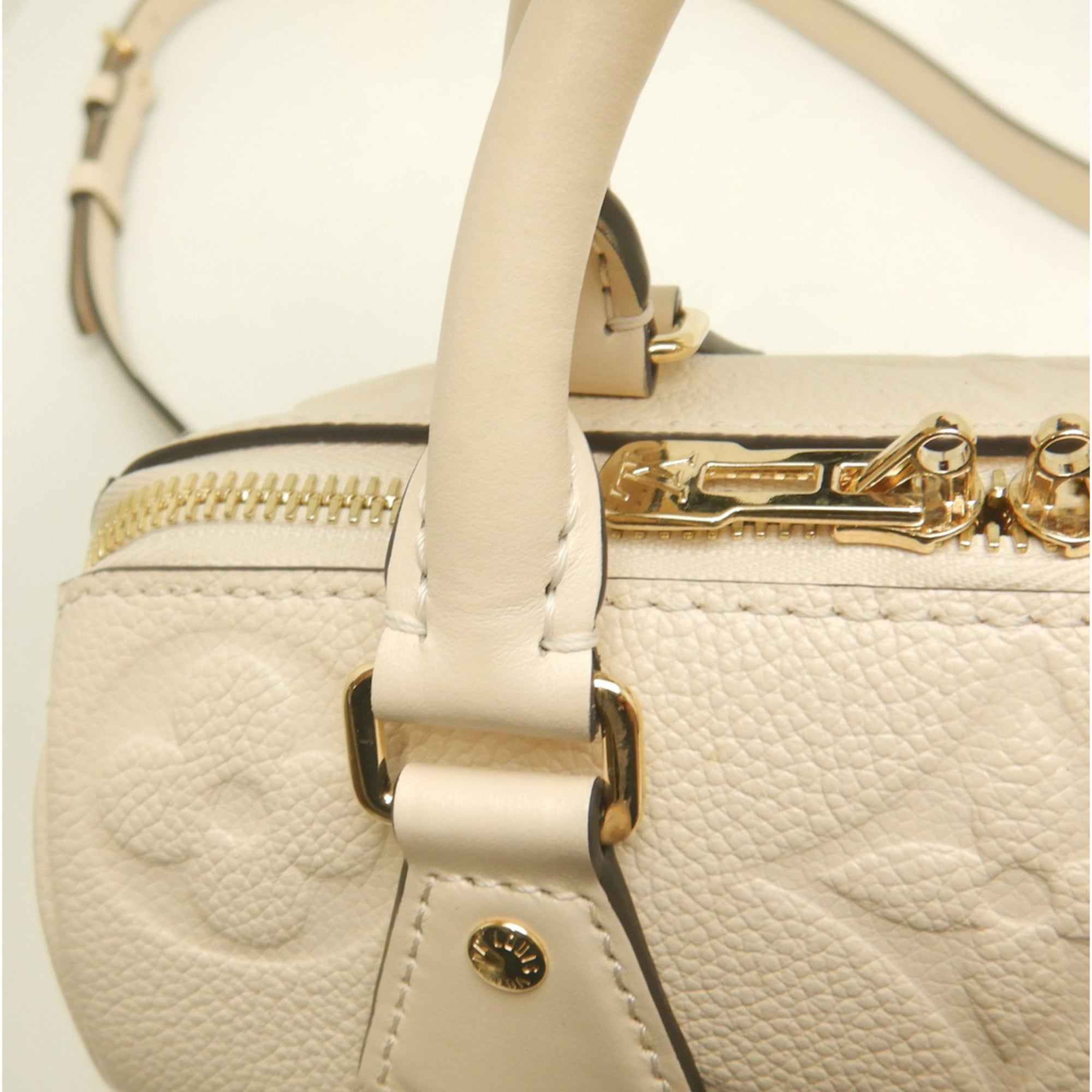 LOUIS VUITTON Monogram Empreinte Speedy Bandoulière 20 M58954 Handbag, Cream, Women's 254135 — Like New