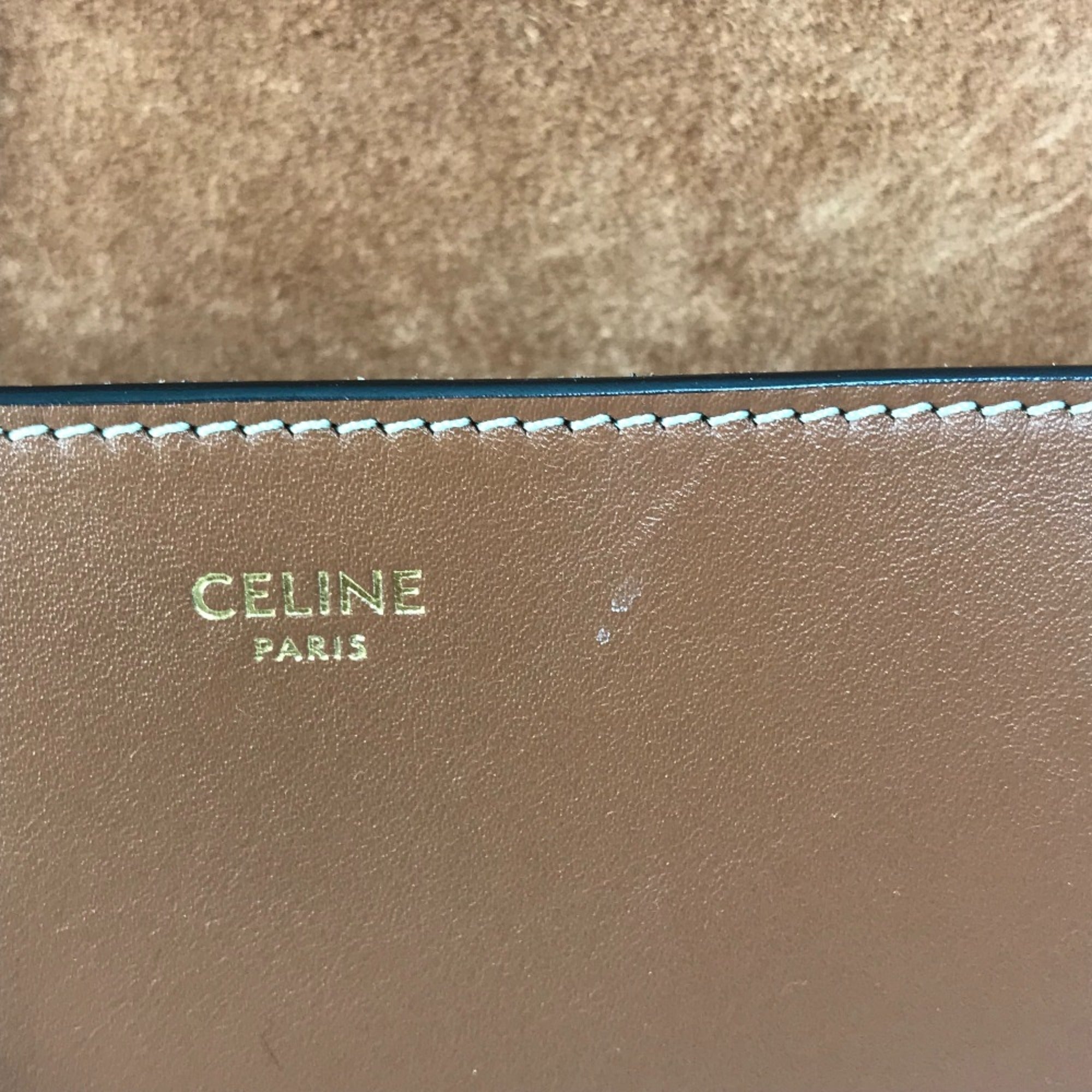 CELINE 198263DU3 Crossbody Pochette Bag Shoulder Bag Tan Brown — Like New