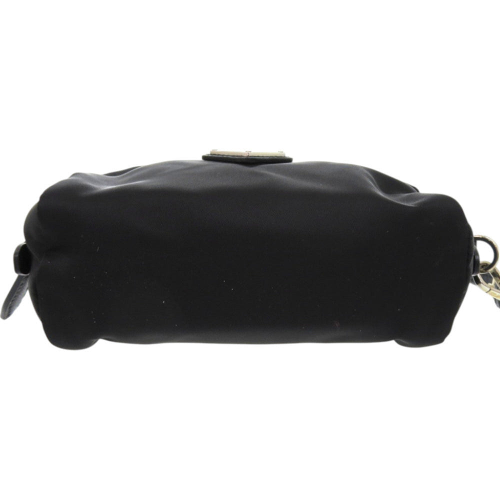 Like new Prada pouch with strap, 1NE175 nylon, silver hardware, black, 0351 PRADA — Like New