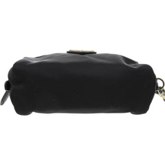 Like new Prada pouch with strap, 1NE175 nylon, silver hardware, black, 0351 PRADA — Like New