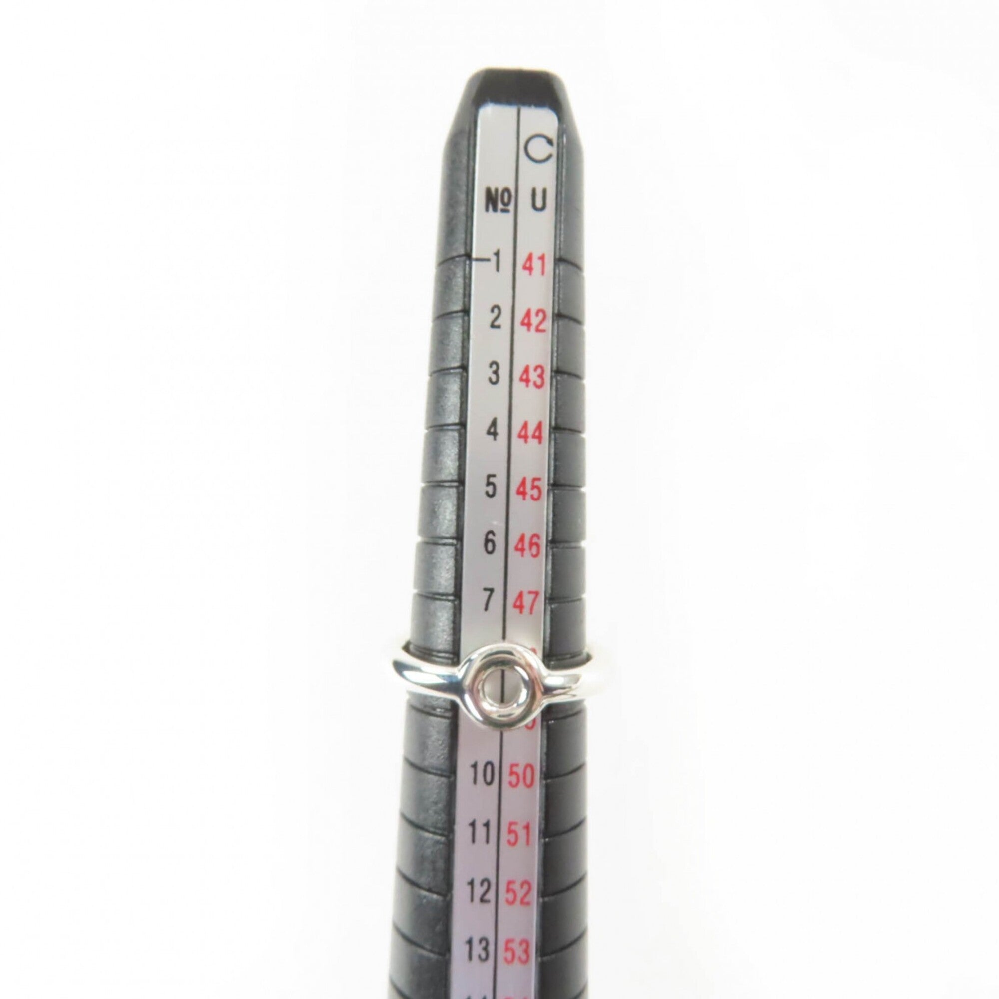 HERMES Vintage AG925 Sterling Silver Ring with Sellier Hardware, Size 49 (approximately equivalent to Japanese size), Weight: 5.4g, Women's — Like New