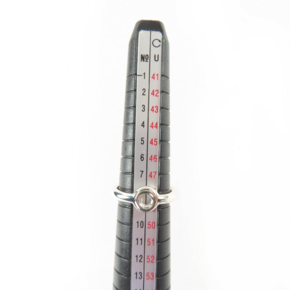 HERMES Vintage AG925 Sterling Silver Ring with Sellier Hardware, Size 49 (approximately equivalent to Japanese size), Weight: 5.4g, Women's — Like New