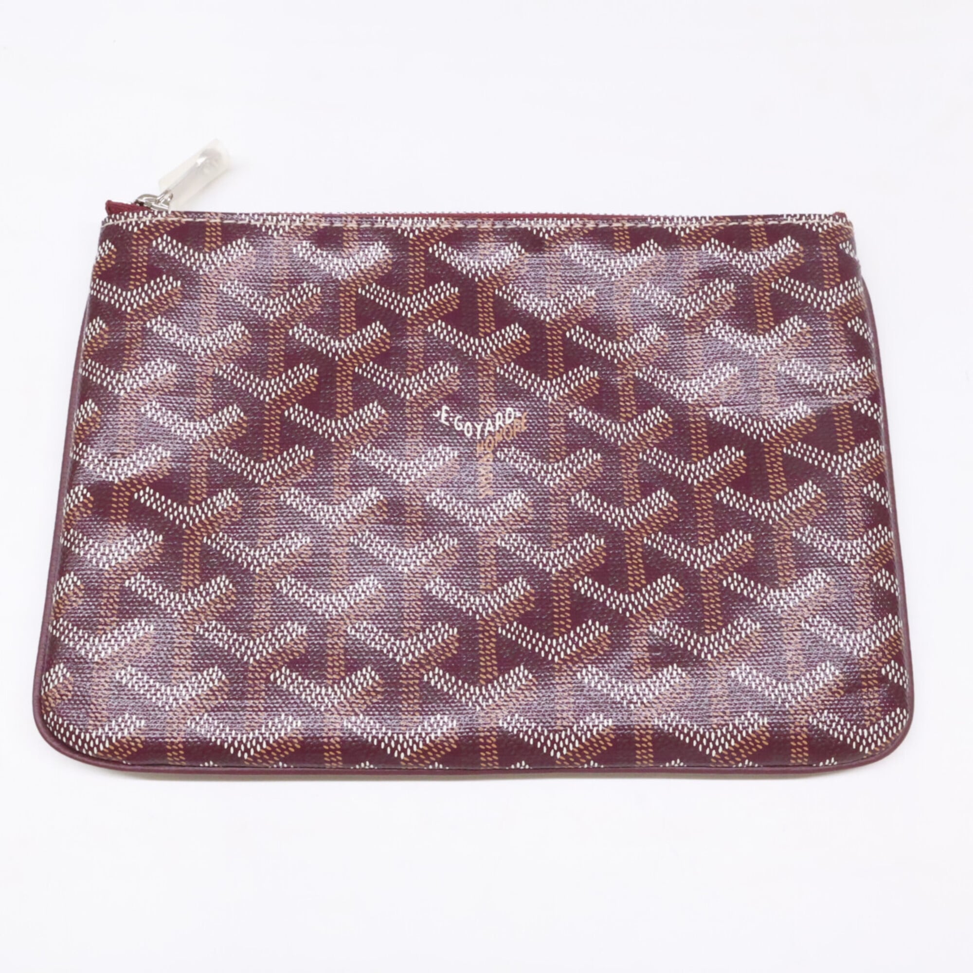 GOYARD Sena PM Clutch Bag Pouch Burgundy Silver Hardware Women's — Like New