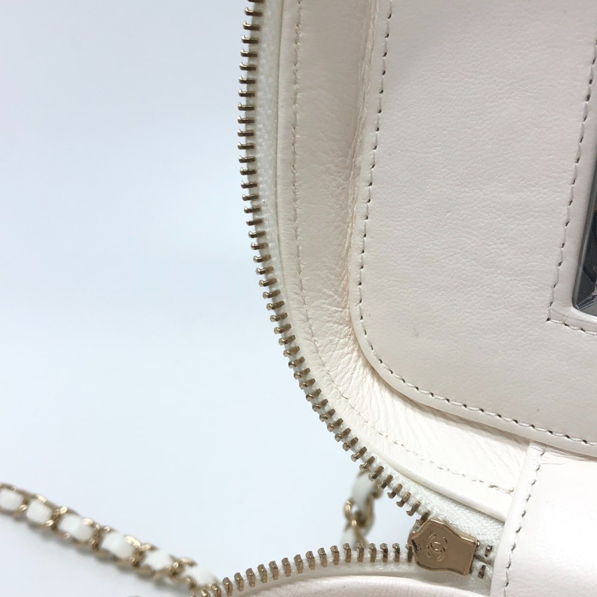 CHANEL AS3171 Coco Mark CC Vanity Bag Chain Handbag Shoulder Caviar Skin Women's White — New - Store Return