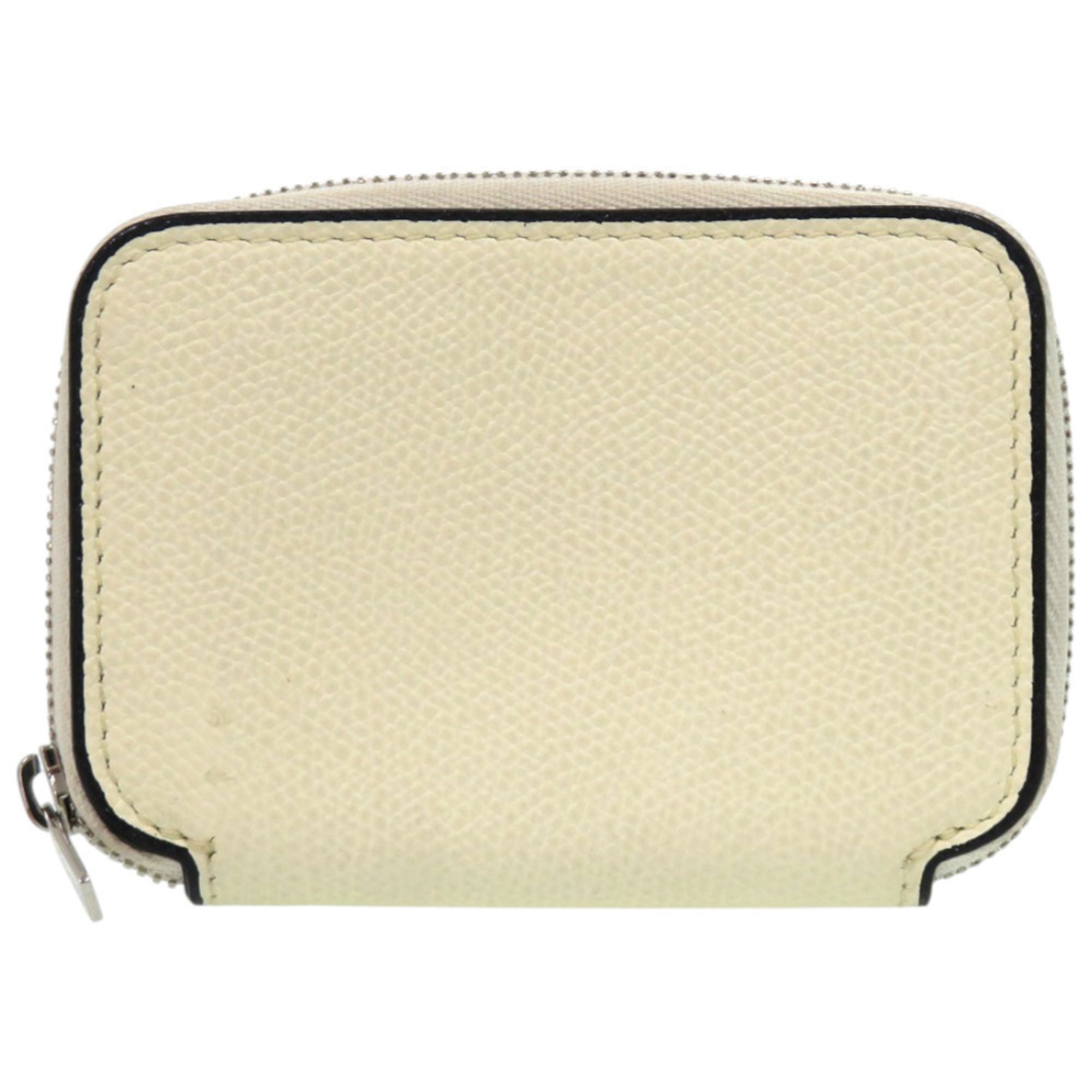 Valextra Zip Around Card Holder SGZA0010028LRLCC99WW Soft Calfskin White Coin Case 1336