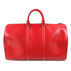 LOUIS VUITTON M53419 Epi Leather x Supreme Collaboration Keepall Bandoulière 45 Travel Bag, Boston Men's, Red, Like New — Like New