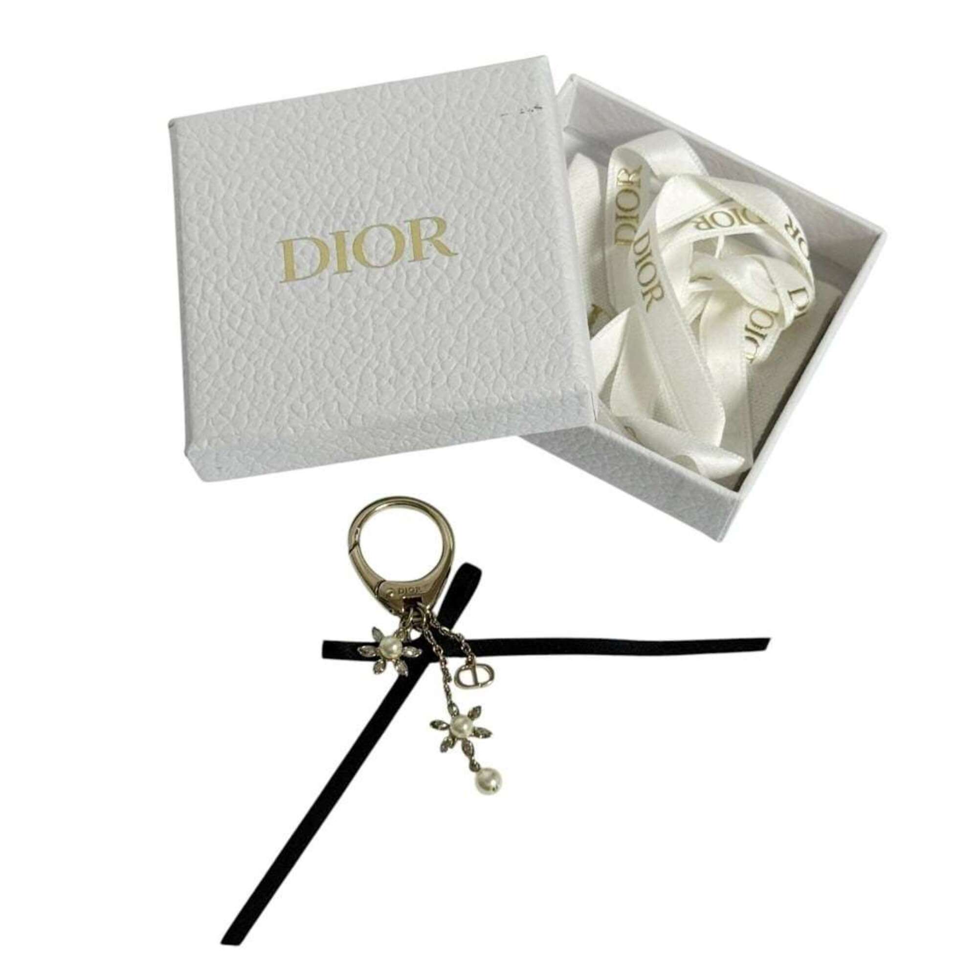 Christian Dior Dior Women's Bag Charm, Bloom in Ribbon, Black — Like New