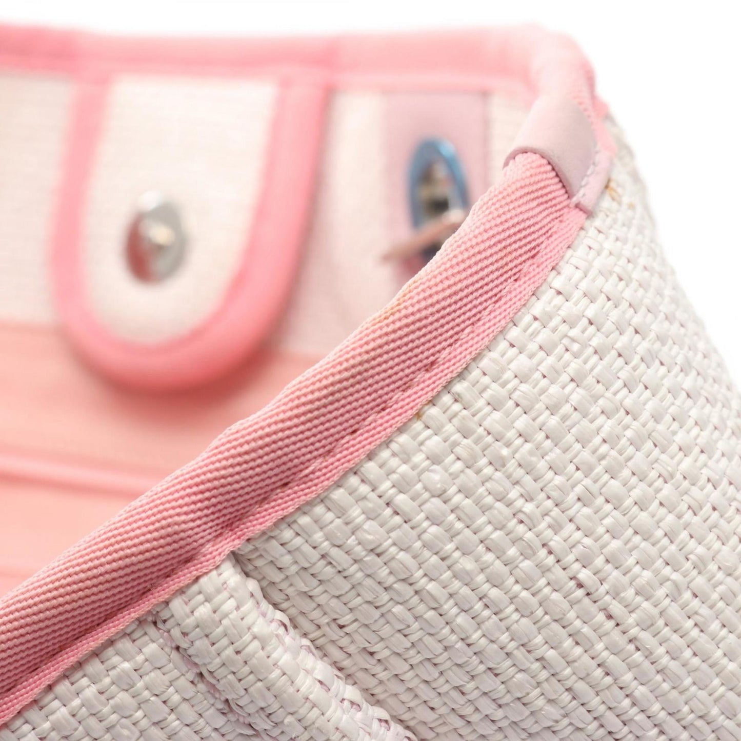 CHANEL Deauville Tote Bag, Canvas and Leather, Women's, White Pink, A67001