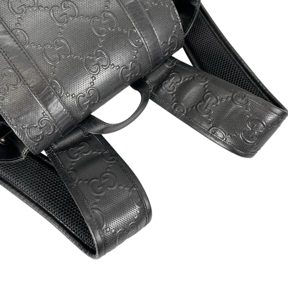 Gucci GUCCI Backpack GG Embossed Leather 625770 Black — Like New