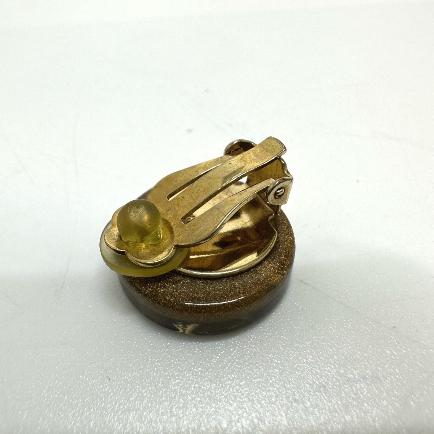 CHANEL Clover 01C Earrings, Plastic, Women's, Gold