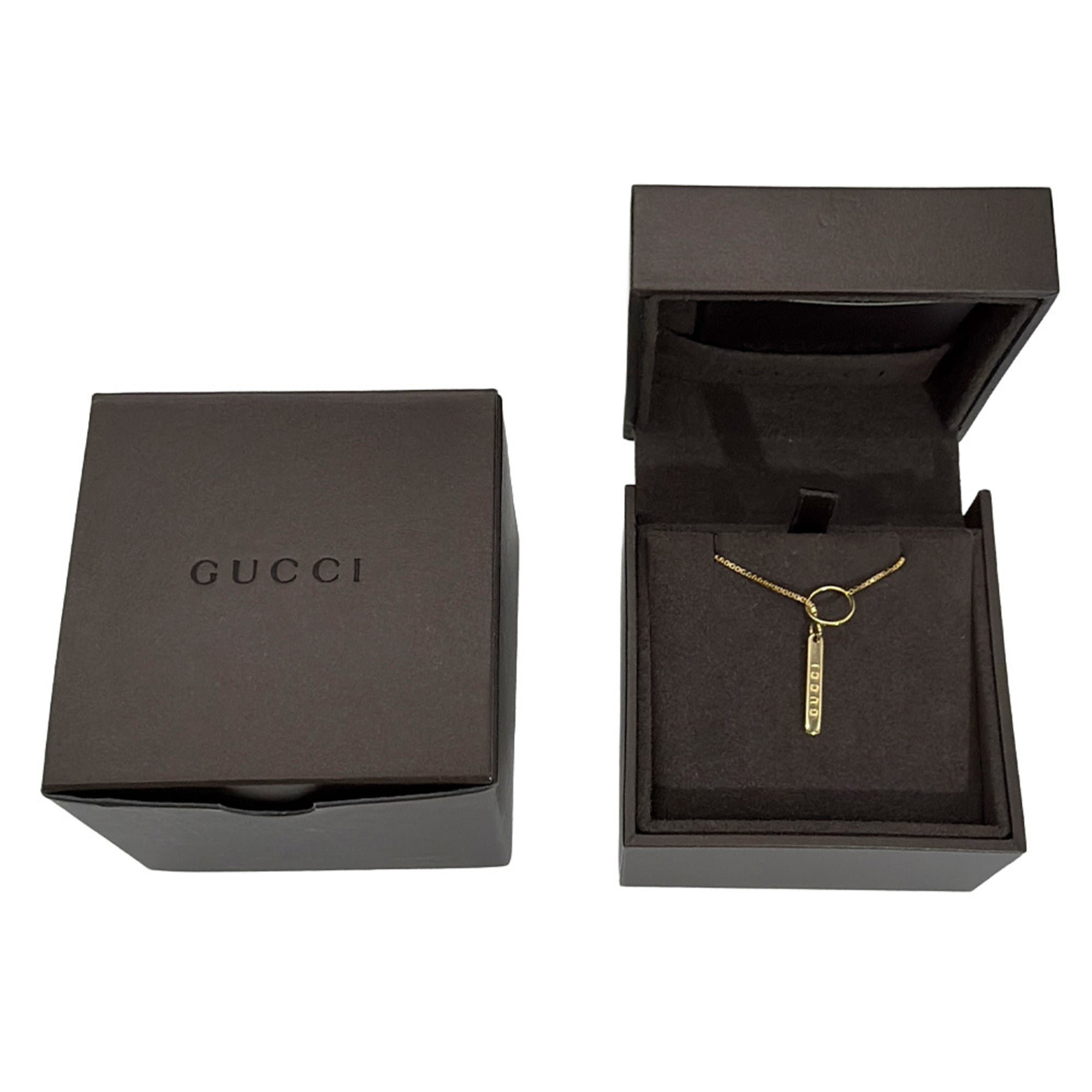Gucci Lariat Necklace, 54cm, 18K Yellow Gold, 5.5g, Venetian Chain, Logo, Women's — Like New