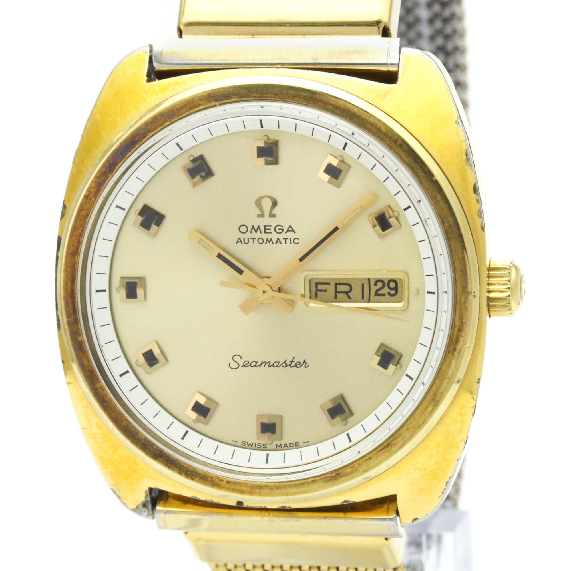 OMEGA Seamaster Day Date Cal 752 Gold Plated Automatic Watch 166.064 Vintage — Good