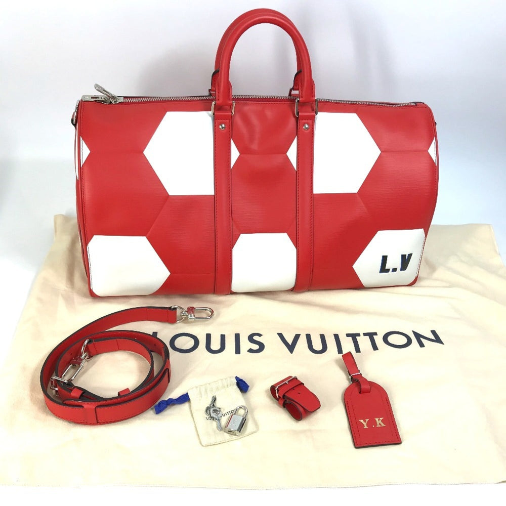 LOUIS VUITTON M52121 Epi 2018 FIFA World Cup Soccer Ball Keepol Bandouliere 50 Bag Boston Leather Men's Red O-230530-1 — New - Store Return