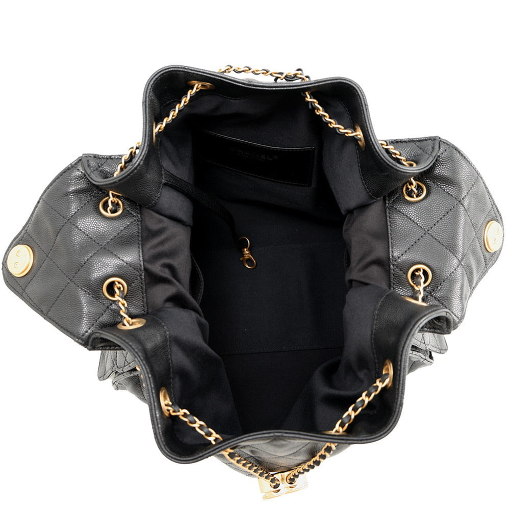 Chanel Chain Shoulder Bag CHANEL25 Medium Coco Mark Matelassé Caviar Skin AS5311 CHANEL Black Handbag Women's — Like New
