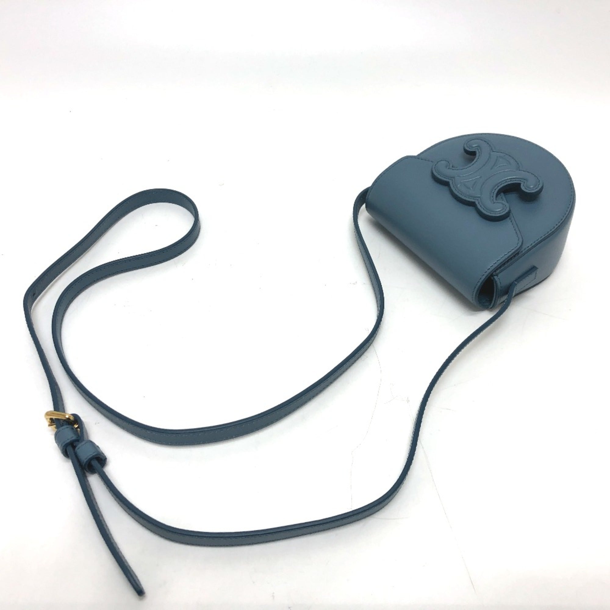 CELINE Triomphe Shoulder Bag blue — Like New