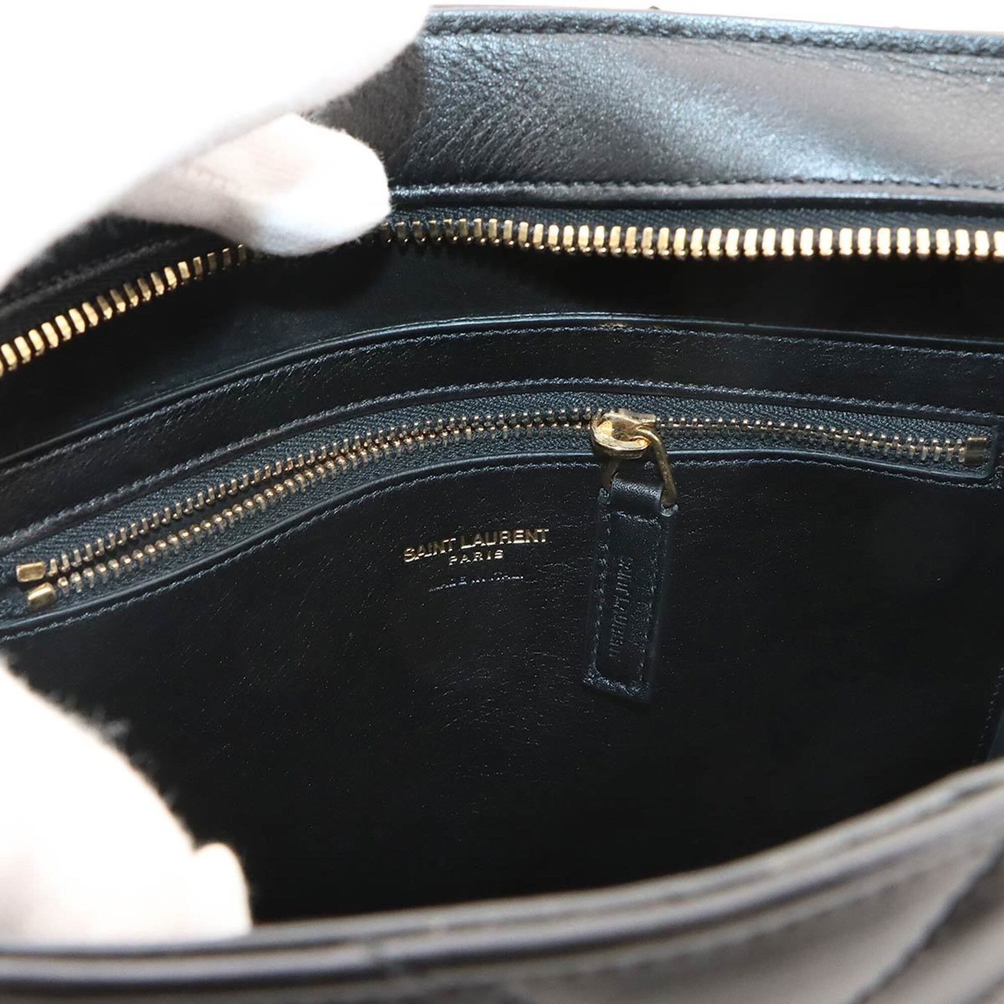 Saint Laurent Cabas 2-way Hand/Shoulder Handbag, Leather, Black, 357397 — Like New