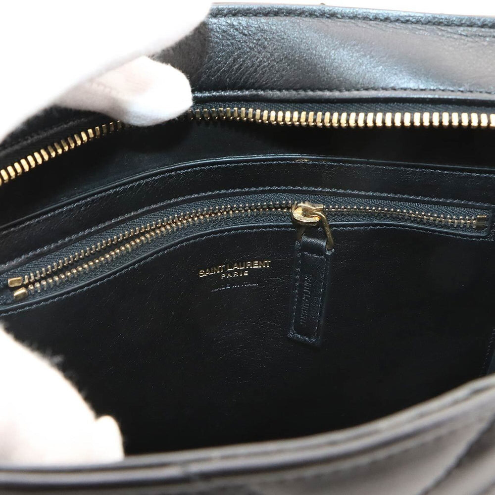 Saint Laurent Cabas 2-way Hand/Shoulder Handbag, Leather, Black, 357397 — Like New