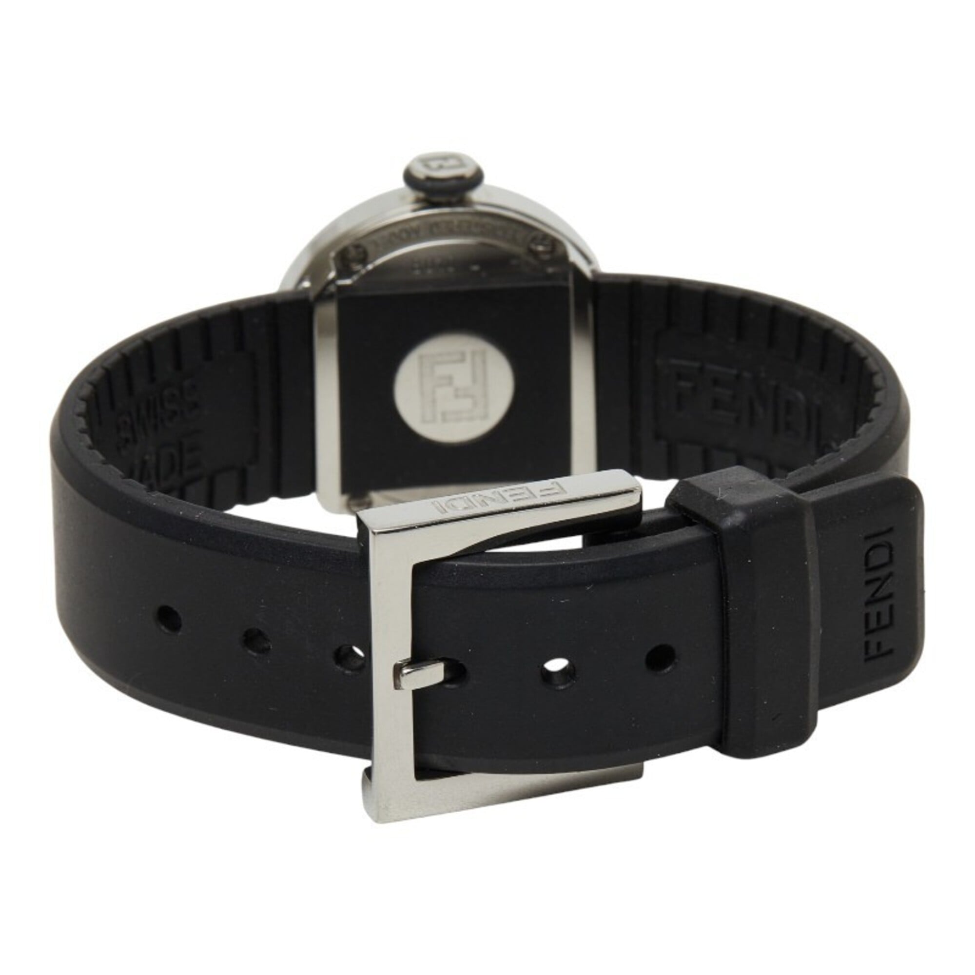 Fendi Bousla Watch 8010L Quartz Black Dial Stainless Steel Rubber Women's FENDI — Good