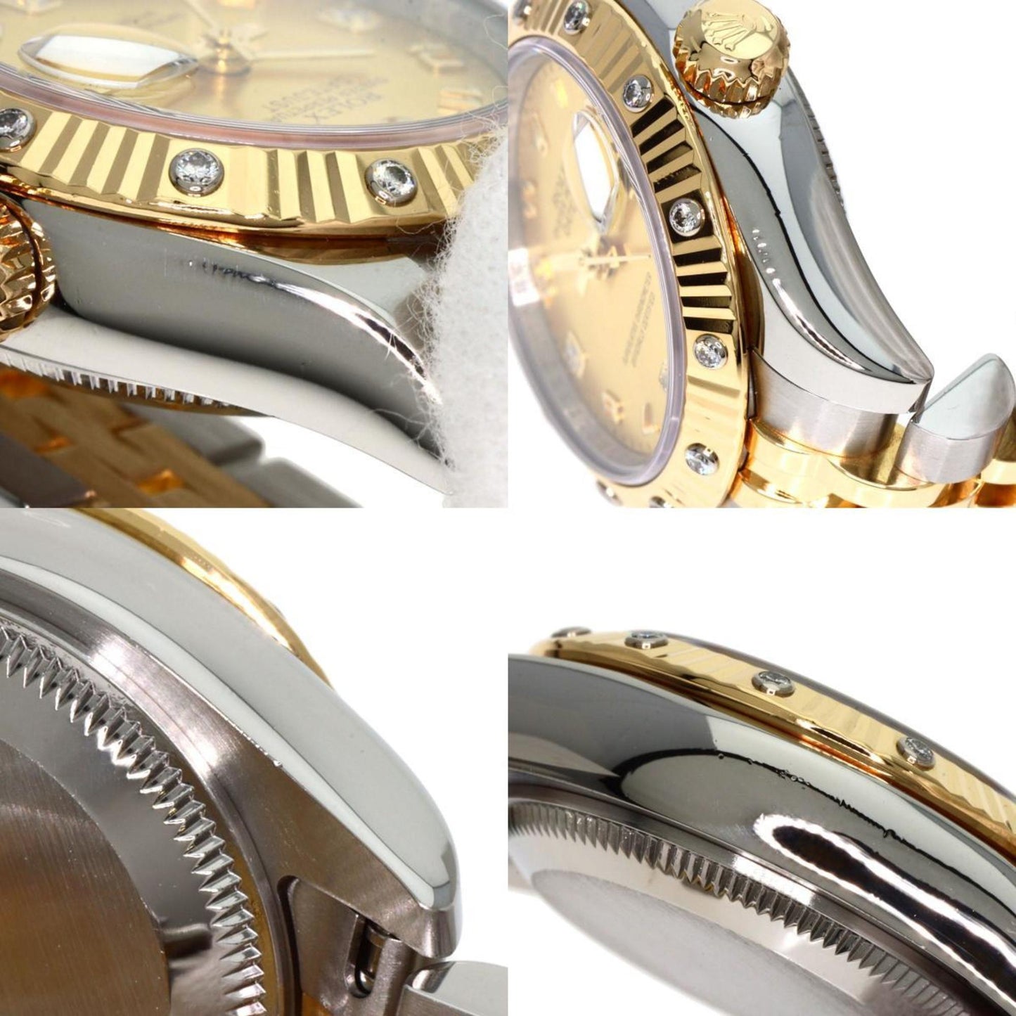 Rolex 179313 Datejust 2P Diamond Gold Dust Watch Stainless Steel SSxK18YG Ladies ROLEX