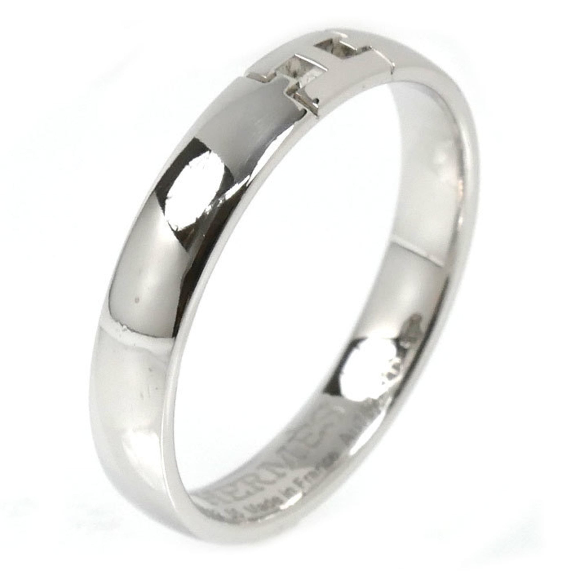 HERMES 18K White Gold Hercules Ring H119854B Size 14.5 (55mm, 3.6g) for Women — Like New
