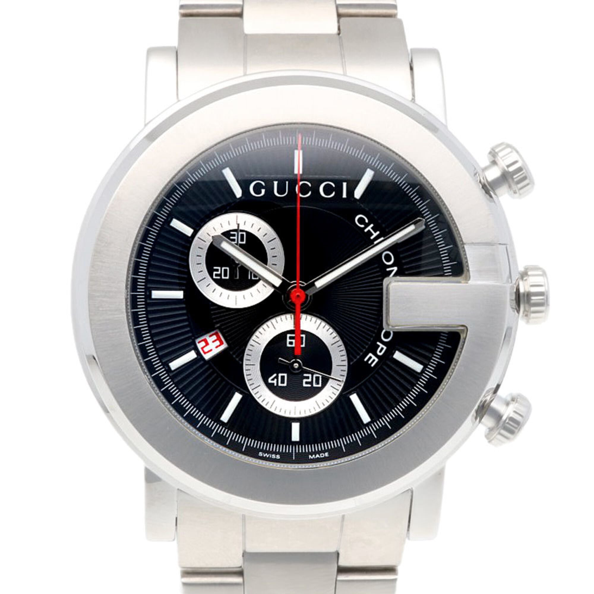 Gucci G-Chrono Watch, Stainless Steel 101M Quartz, Polished, Men's, Chronograph — Very Good