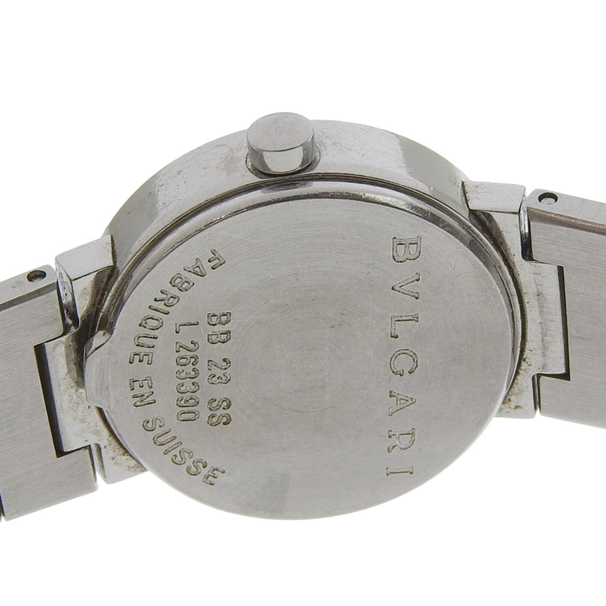 BVLGARI Wristwatch BB23SS Stainless Steel Quartz Analog Display Black Dial Women's — Good