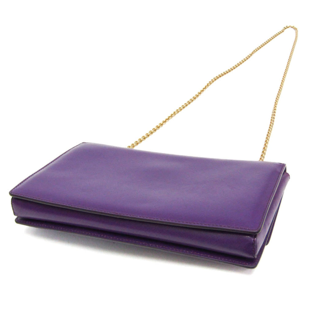 Salvatore Ferragamo Vara Chain Shoulder Bag AU 21 D855 Women's Leather Shoulder Bag Purple