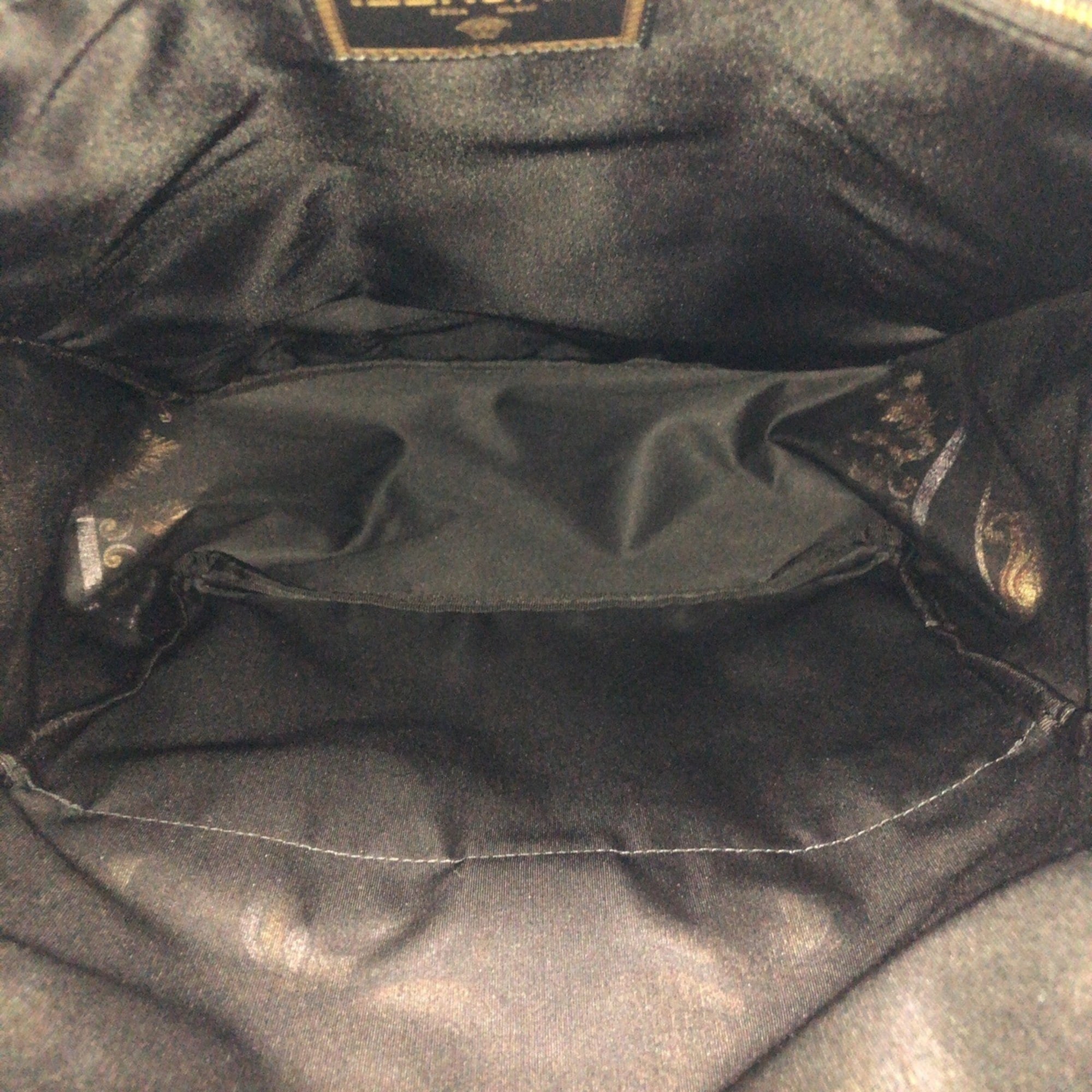 FENDI x VERSACE Backpack (7VZ066) - Black, Brown, Yellow, Gold Hardware, Nylon, Women's — Like New