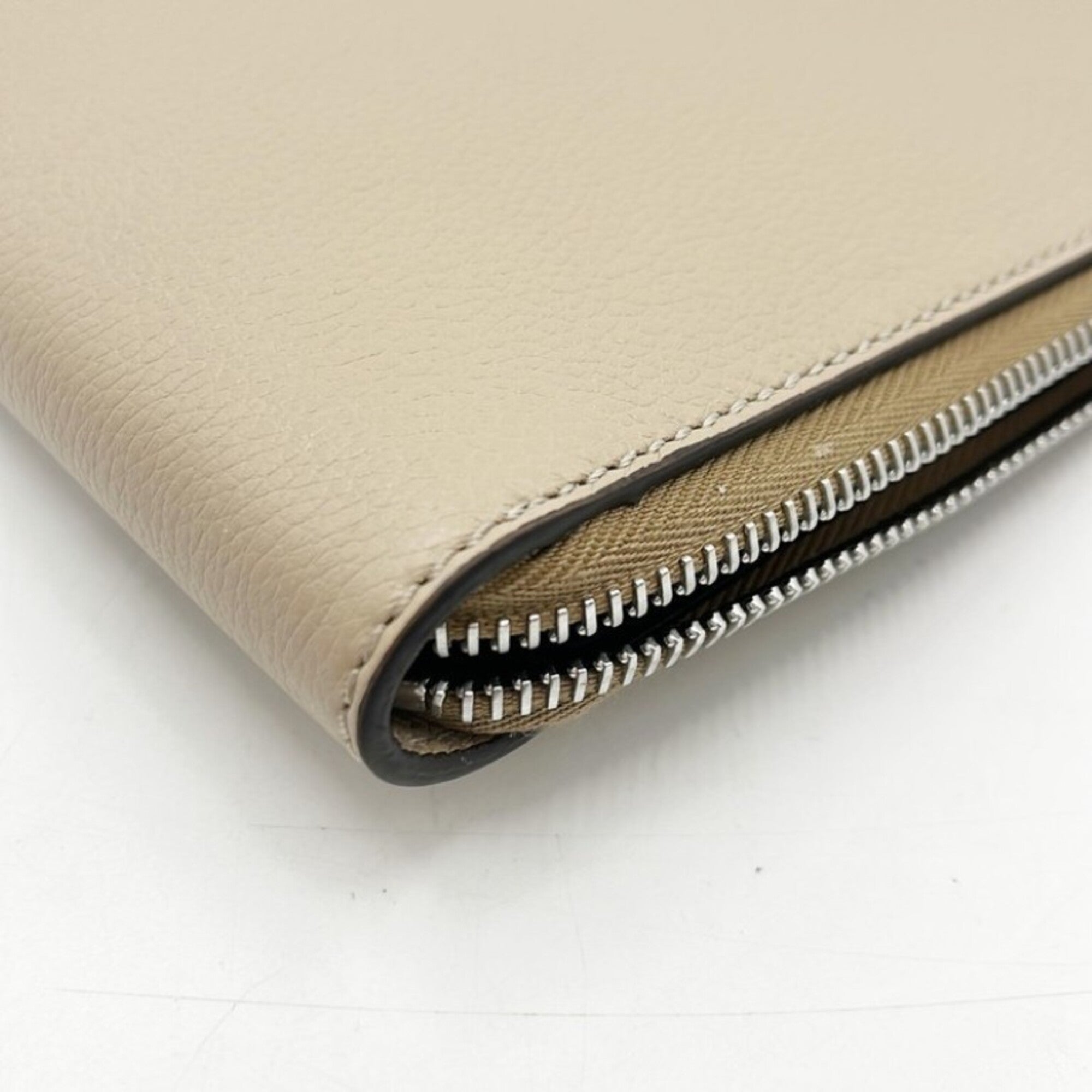 FENDI clutch bag 7N0167 beige leather men's and women's — New - Store Return