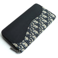 Christian Dior Pre-owned Dior Oblique Jacquard Long Zip Wallet, Navy, 2ADBC315YKS_H05E, Women's