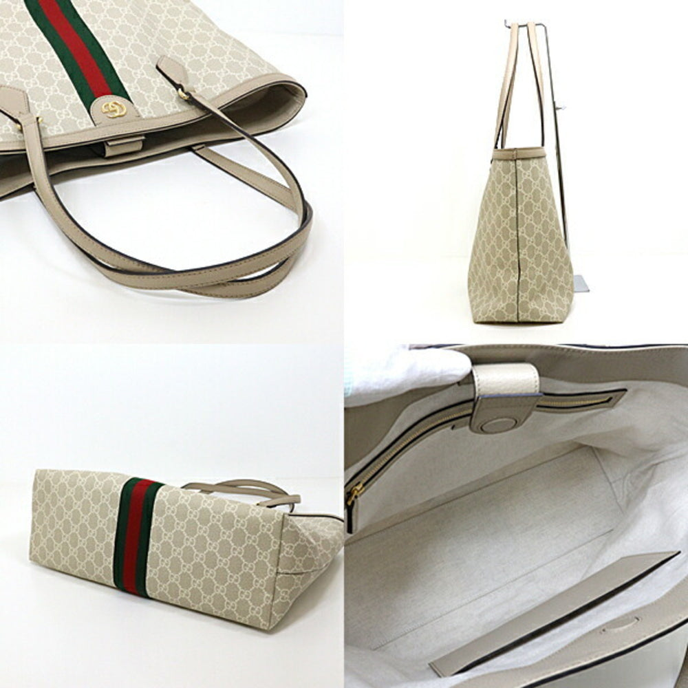 GUCCI Ophidia Medium Tote Bag 631685 GG Supreme Canvas Beige — Like New