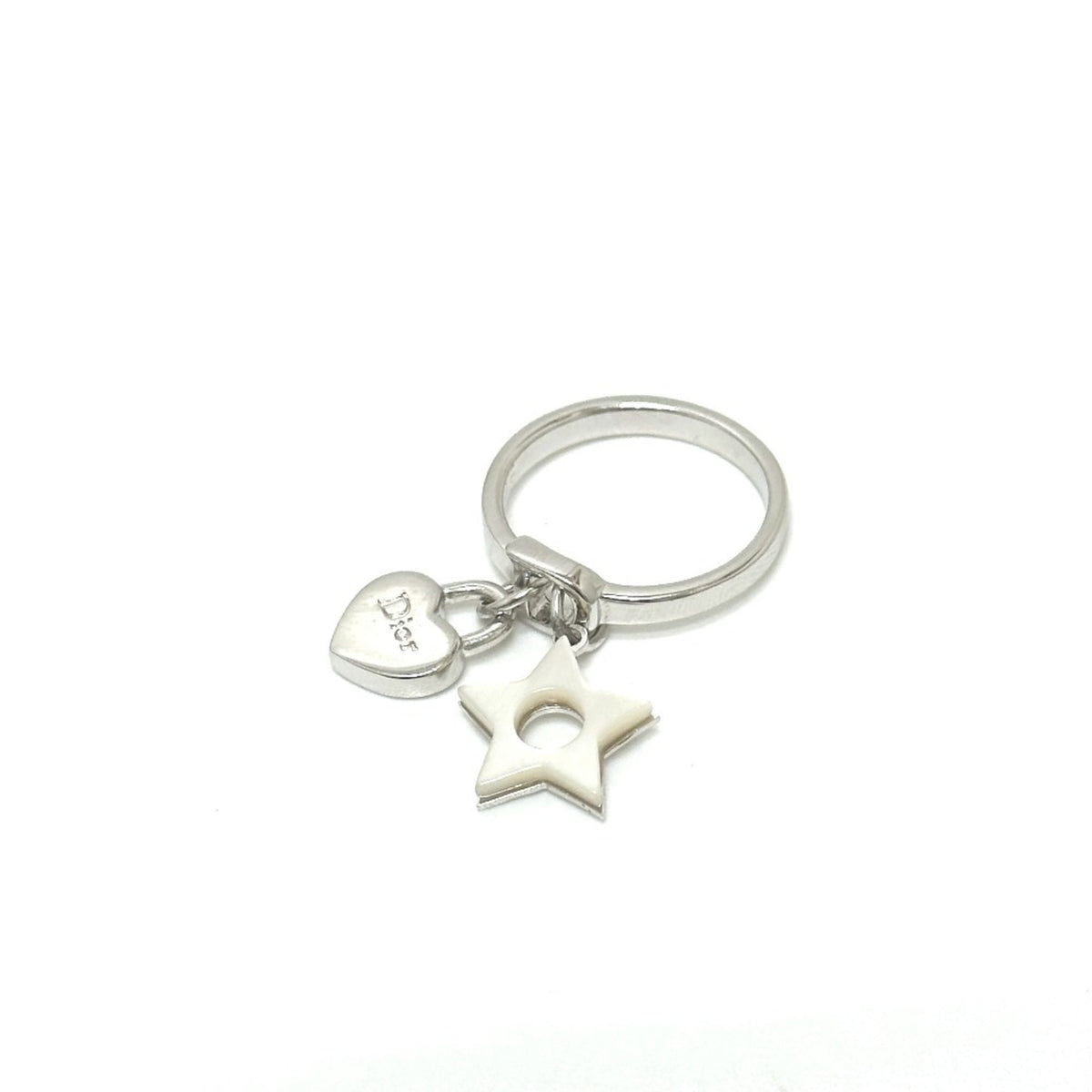 Christian Dior Star Heart Ring, Women's, Silver, Size 10, Like New — Like New
