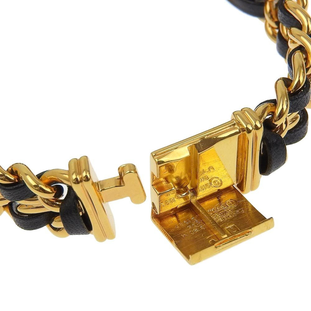 Chanel CHANEL Premiere S Watch H0001 Gold-plated x Leather Quartz Analog Display Black Dial Ladies — Very Good