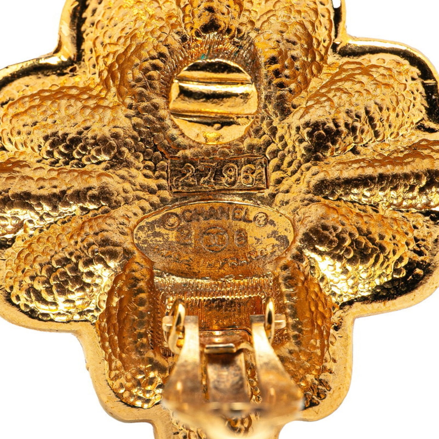 CHANEL Vintage Pearl Earrings, Gold Plated, Women's