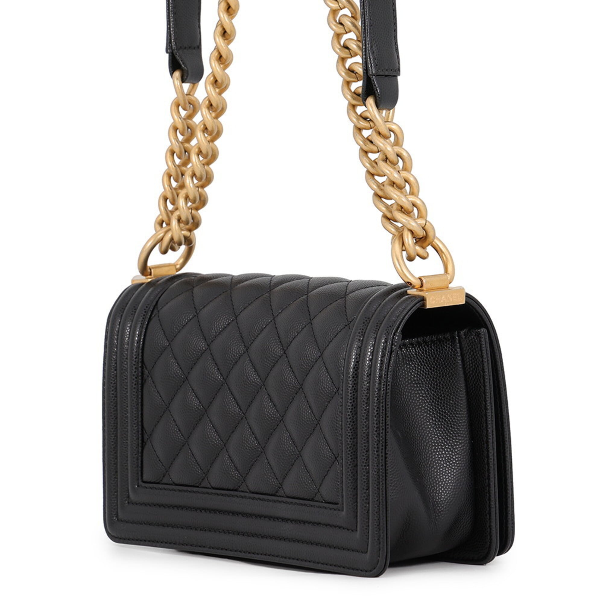 Chanel Chain Shoulder Bag Boy Small Matelassé Coco Mark A67085 BOY CHANEL Handbag Black Women's — Like New