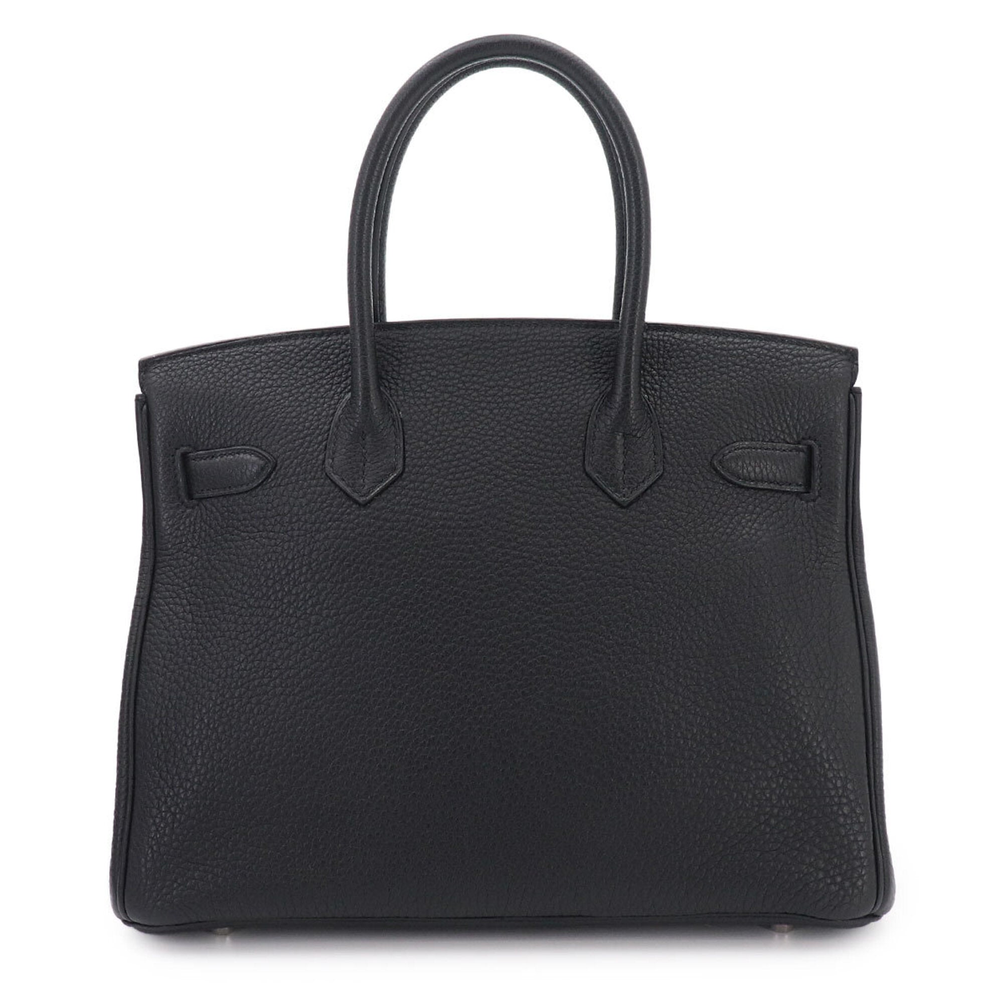 Hermes Birkin 30 Togo Black Handbag □P Stamp Silver Hardware — Like New
