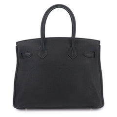 Hermes Birkin 30 Togo Black Handbag □P Stamp Silver Hardware — Like New