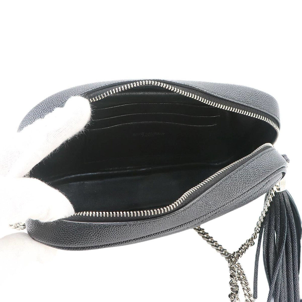Saint Laurent Lou Chain Shoulder Handbag, Leather, Black, 612579 — New - Store Return