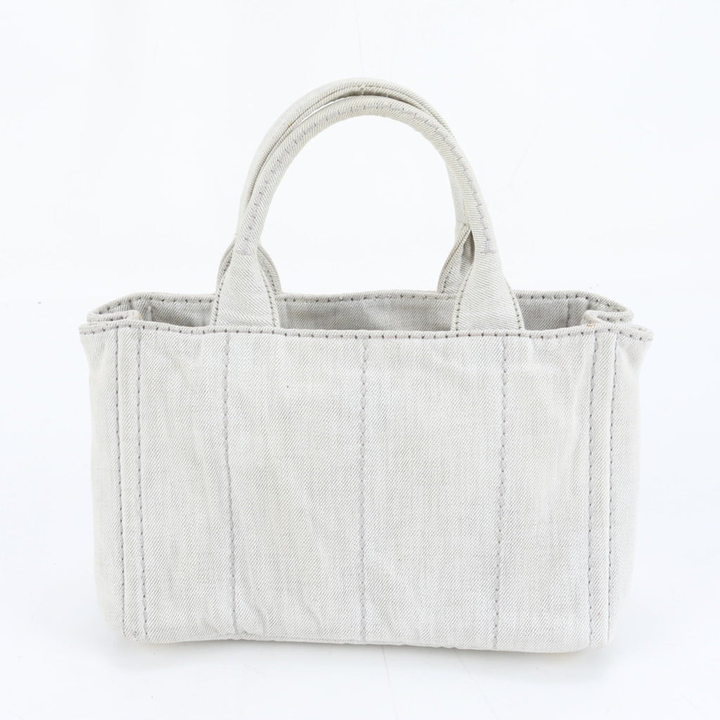 Prada Canapa denim handbag tote bag grey for women