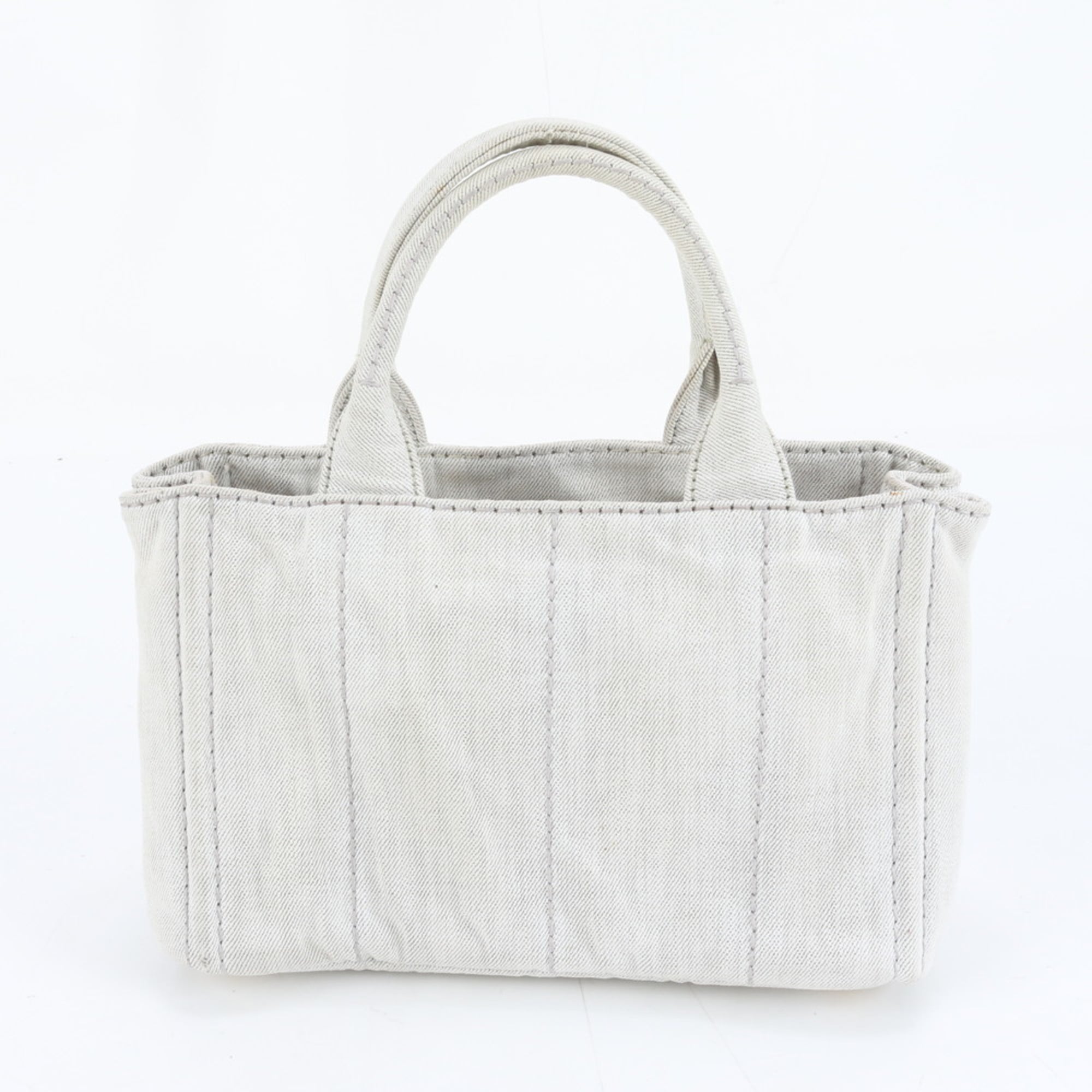Prada Canapa denim handbag tote bag grey for women