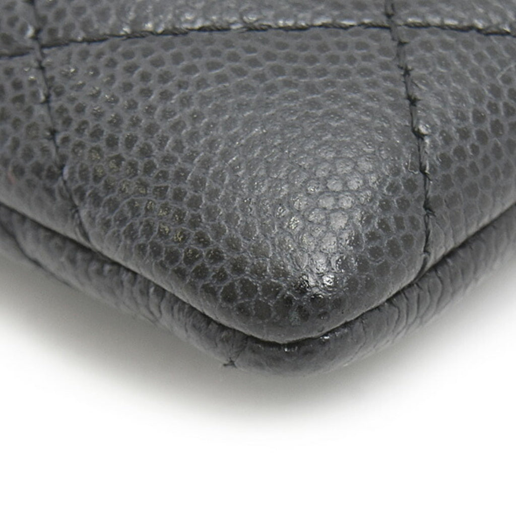 Chanel Women's Matelasse Zip Coin Purse in Black Caviar Leather (AO2061)