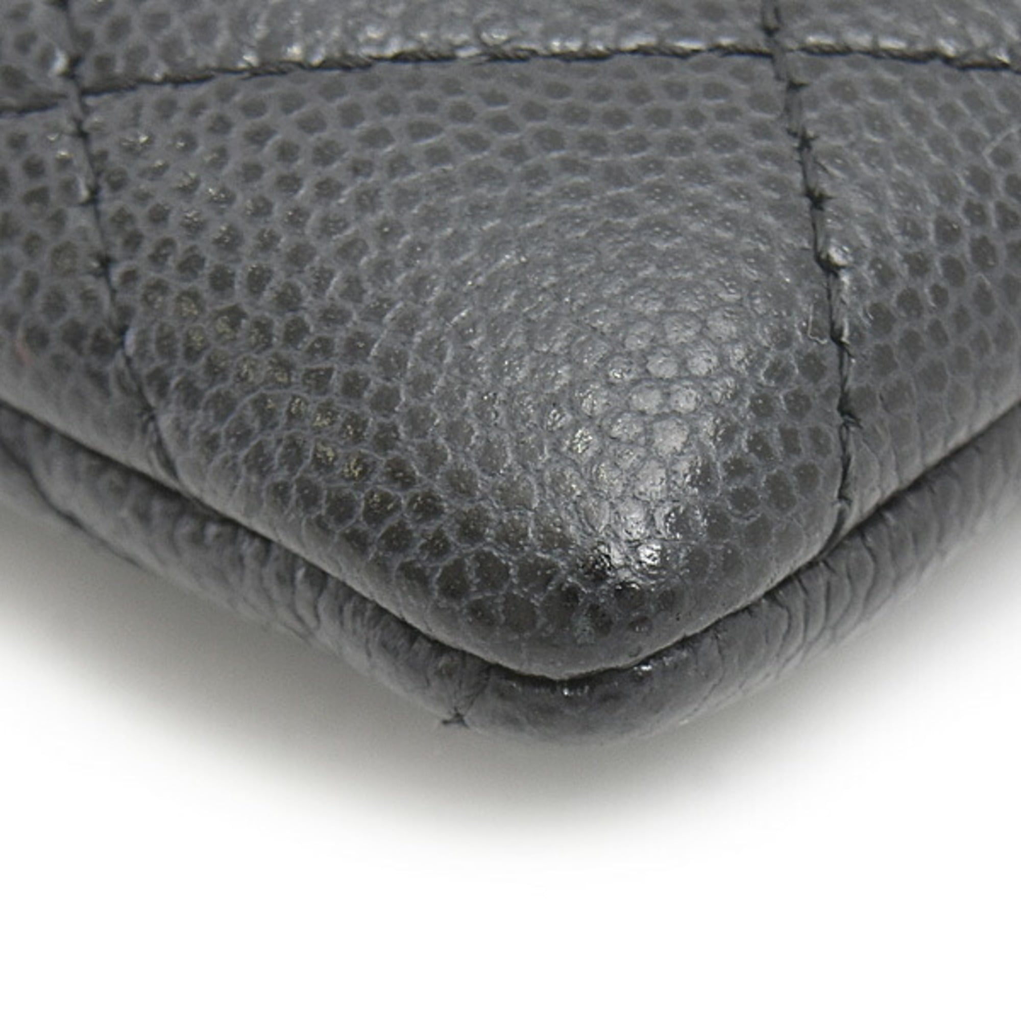 Chanel Women's Matelasse Zip Coin Purse in Black Caviar Leather (AO2061)