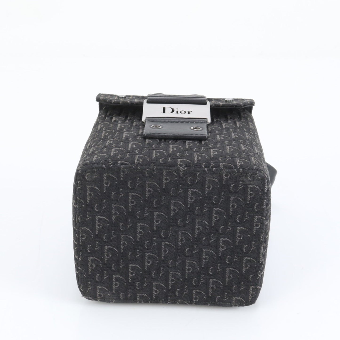 Christian Dior Trotter Street Chic Vanity Bag, Leather Hand Tote, Black, Women's