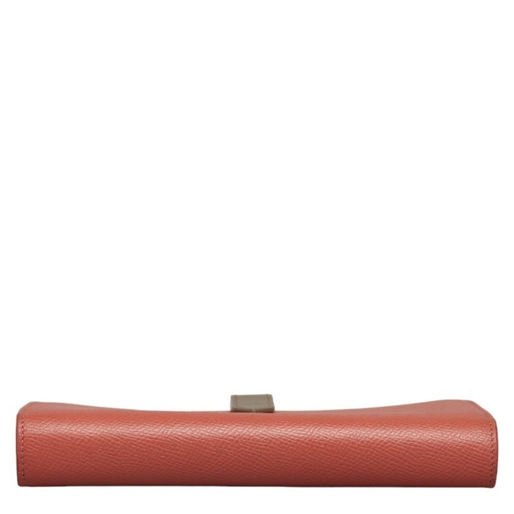 Celine Large Strap Wallet Long Bicolor Pink Gray Leather Women's CELINE