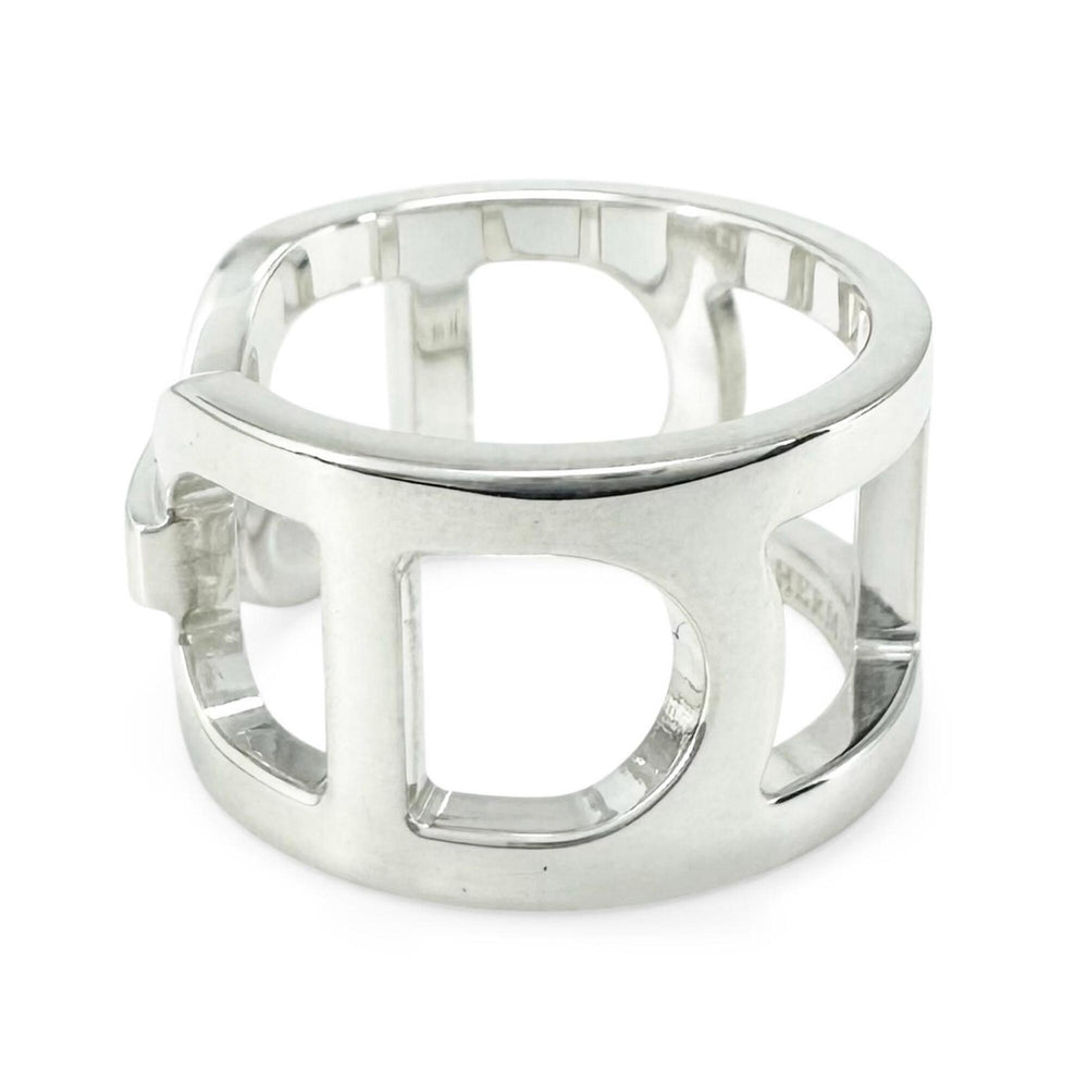 HERMES Everchaine d'Ancre AG925 Ring, 2021 model, Silver, Size 48, with case, Made in Italy, Weight: 5.6g, Women's — Like New