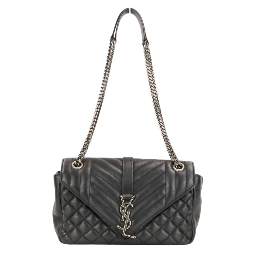 Yves Saint Laurent SAINT LAURENT PARIS Classic Small Satchel Leather Shoulder Bag 428125 Black Women's — Like New