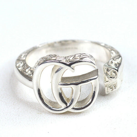 Gucci Double G Key Motif Ring in Sterling Silver (Ag925), Size 12 (Actual 11)
